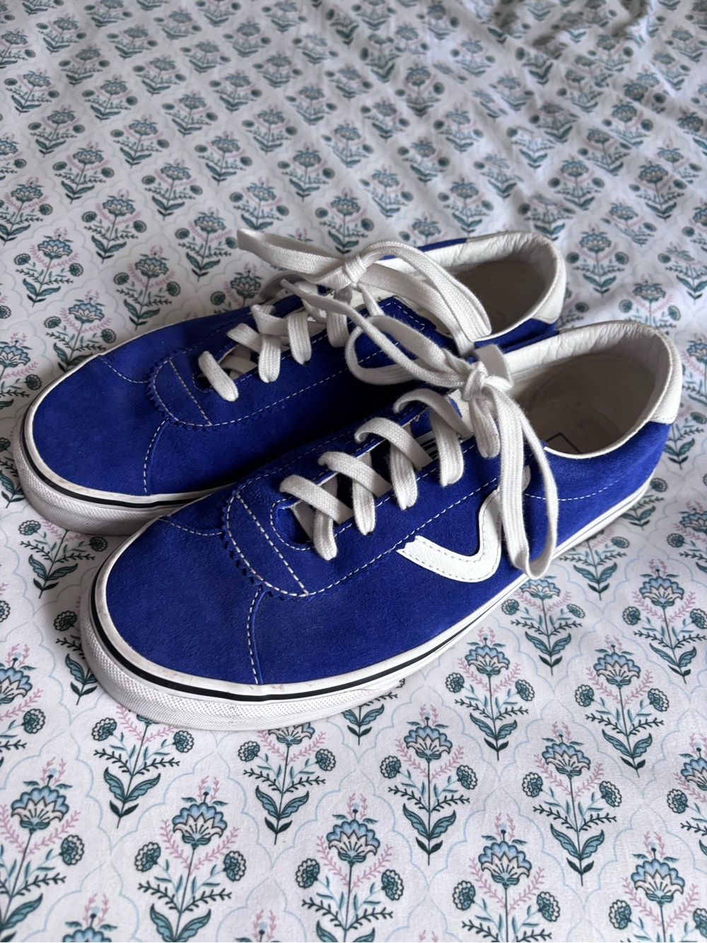 Vans Royal Blue Suede Low-Top Sneakers with White Accents